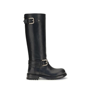 Schwarze Kalb-Leder Bos Taurus Schnürstiefel