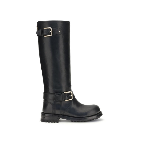 Schwarze Kalb-Leder Bos Taurus Schnürstiefel