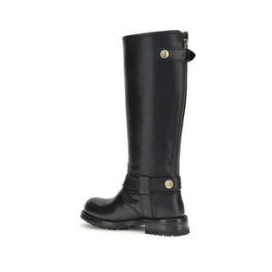 Schwarze Kalb-Leder Bos Taurus Schnürstiefel