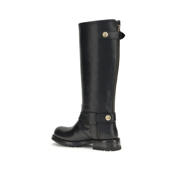 Schwarze Kalb-Leder Bos Taurus Schnürstiefel