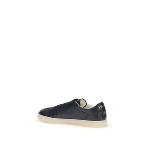 Dunkelblaue Kalbshaut Bos Taurus Sneakers mit niedrigem Schaft