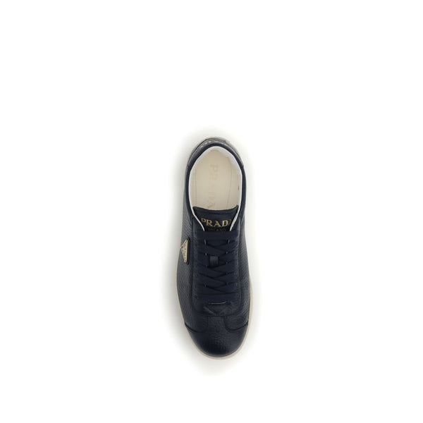 Dunkelblaue Kalbshaut Bos Taurus Sneakers mit niedrigem Schaft
