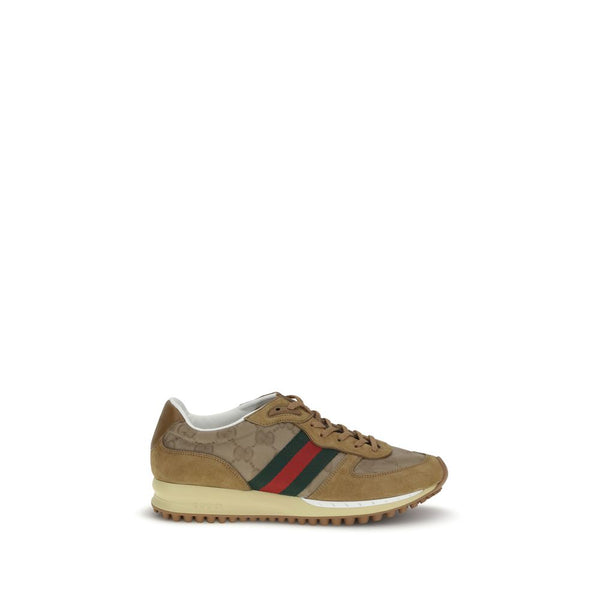 Beigefarbene Polyamid-Sportschuhe