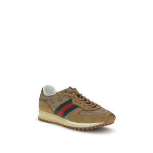 Beigefarbene Polyamid-Sportschuhe