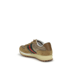 Beigefarbene Polyamid-Sportschuhe