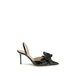 Schwarze Leder-Pumps mit hohem Absatz