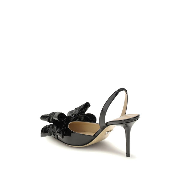 Schwarze Leder-Pumps mit hohem Absatz