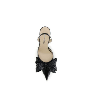 Schwarze Leder-Pumps mit hohem Absatz