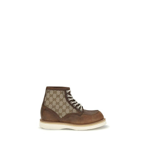 Braune Leder-Schnürstiefel