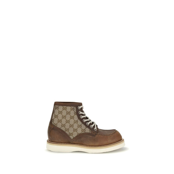 Braune Leder-Schnürstiefel