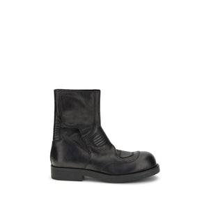 Schwarze Leder-Stiefeletten