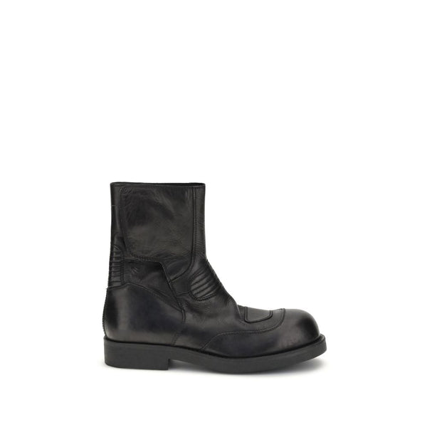 Schwarze Leder-Stiefeletten