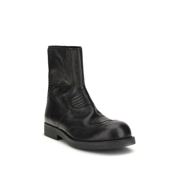 Schwarze Leder-Stiefeletten