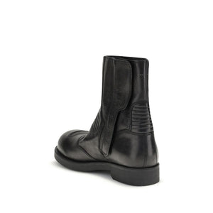 Schwarze Leder-Stiefeletten