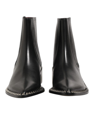Schwarzes Leder Nieten Männer kurze Stiefel Schuhe