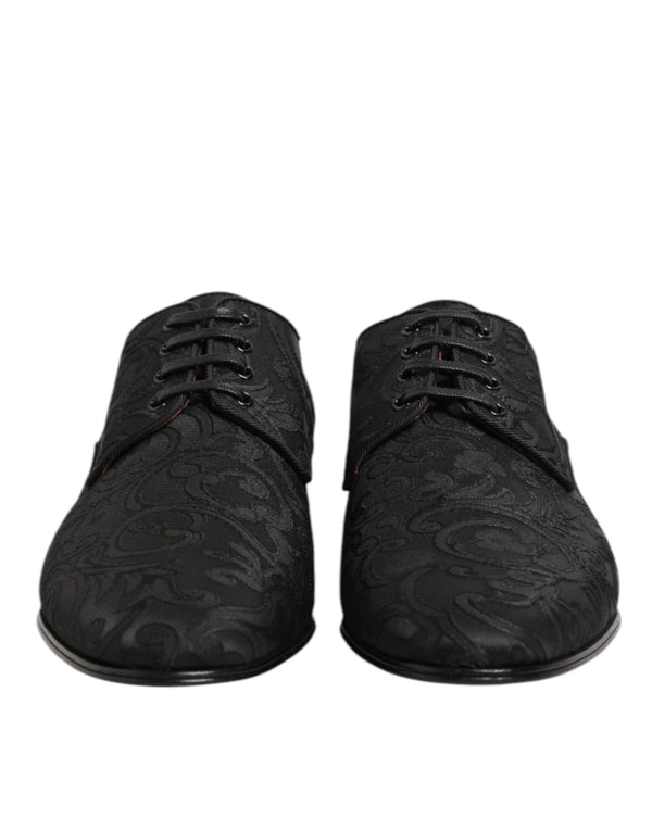 Schwarz Brokat Lace Up Derby Männer Kleid Schuhe