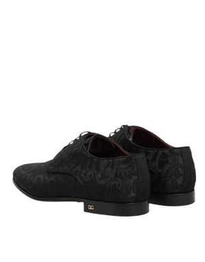 Schwarz Brokat Lace Up Derby Männer Kleid Schuhe