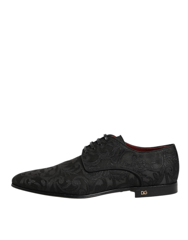 Schwarz Brokat Lace Up Derby Männer Kleid Schuhe