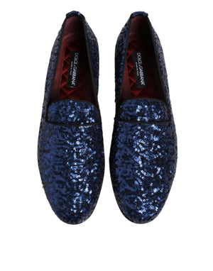Blau Pailletten Loafers Hausschuhe Männer Kleid Schuhe