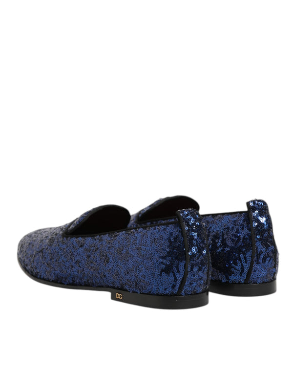 Blau Pailletten Loafers Hausschuhe Männer Kleid Schuhe
