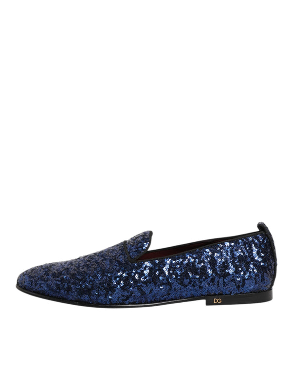 Blau Pailletten Loafers Hausschuhe Männer Kleid Schuhe