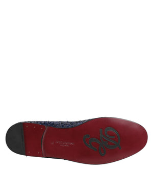 Blau Pailletten Loafers Hausschuhe Männer Kleid Schuhe
