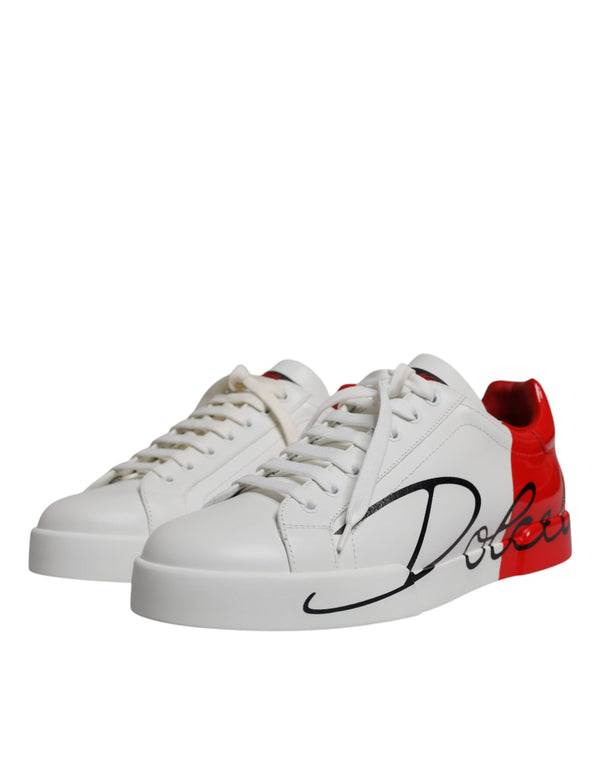 Weiß Rot Portofino Low Top Männer Turnschuhe Schuhe