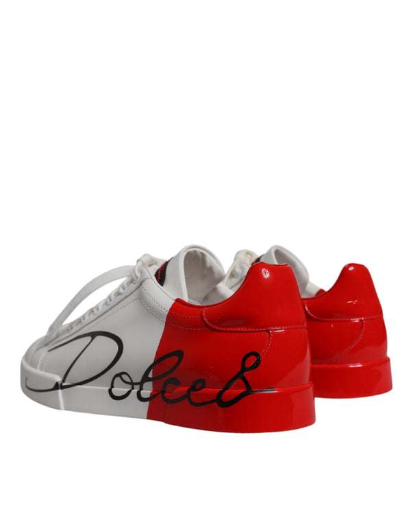 Weiß Rot Portofino Low Top Männer Turnschuhe Schuhe