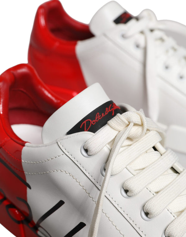 Weiß Rot Portofino Low Top Männer Turnschuhe Schuhe