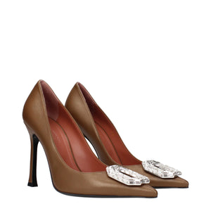 Braune Lederpumps