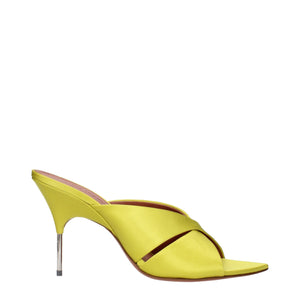 Grüne Satin-Stilettosandalen