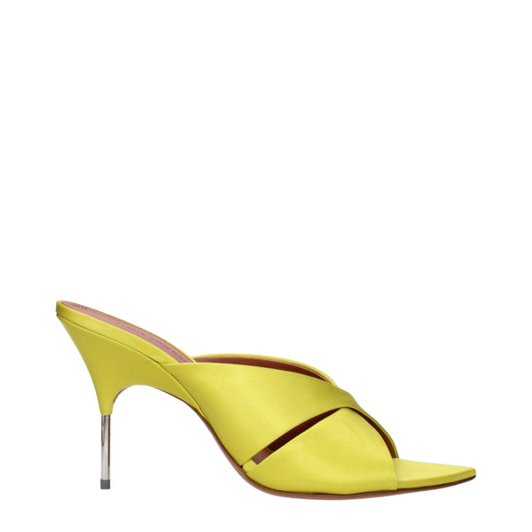 Grüne Satin-Stilettosandalen