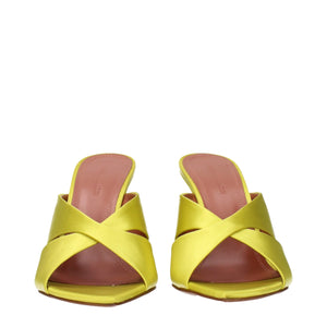 Grüne Satin-Stilettosandalen