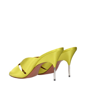 Grüne Satin-Stilettosandalen