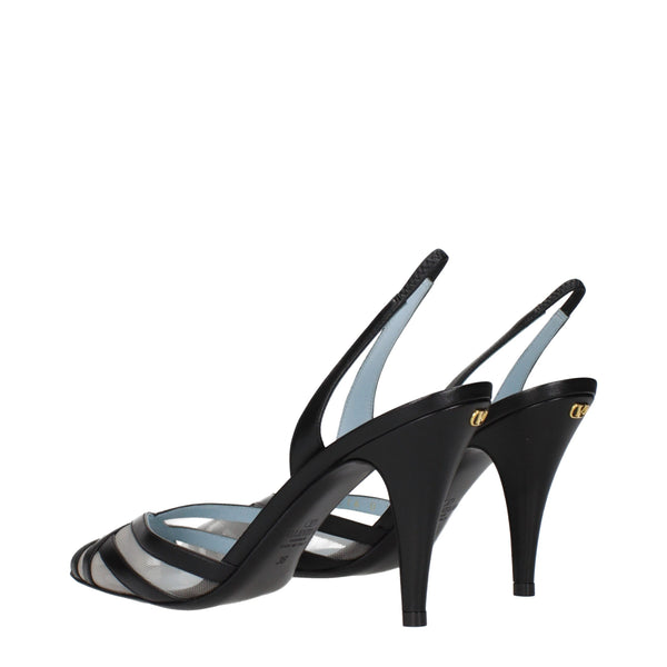 Schwarze Lederpumps