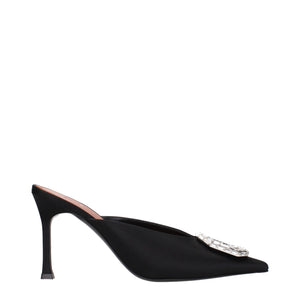 Schwarze Satin-Pumps