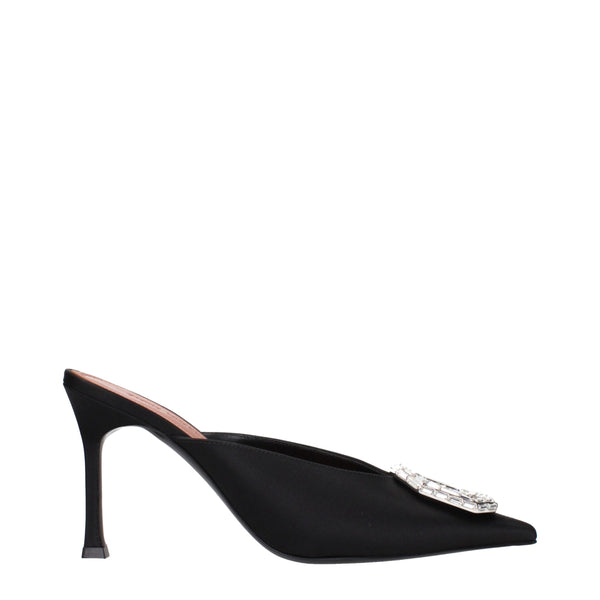 Schwarze Satin-Pumps