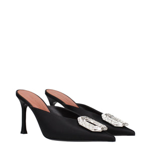 Schwarze Satin-Pumps
