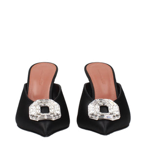 Schwarze Satin-Pumps