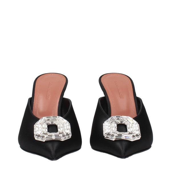 Schwarze Satin-Pumps