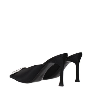 Schwarze Satin-Pumps