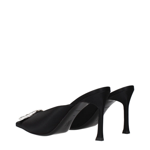 Schwarze Satin-Pumps