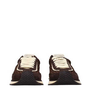 Braune Stoff-Sneaker mit niedrigem Schaft