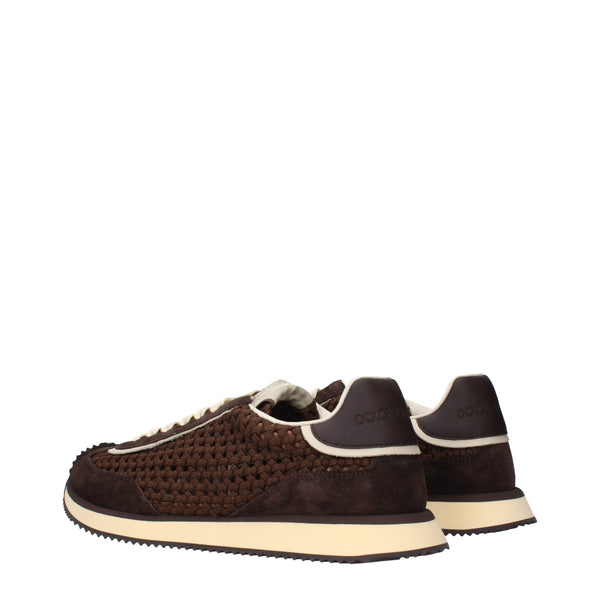 Braune Stoff-Sneaker mit niedrigem Schaft