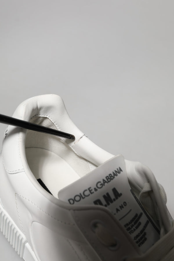 Weiß Leder MIAMI Low Top Turnschuhe Schuhe