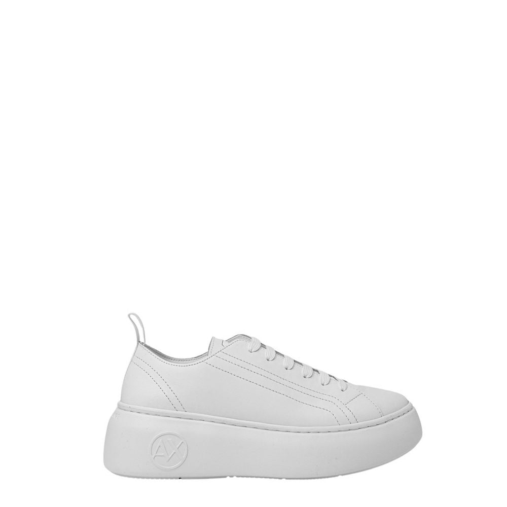 Weiße Leder-Plateau-Sneaker
