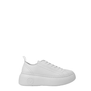 Weiße Leder-Plateau-Sneaker
