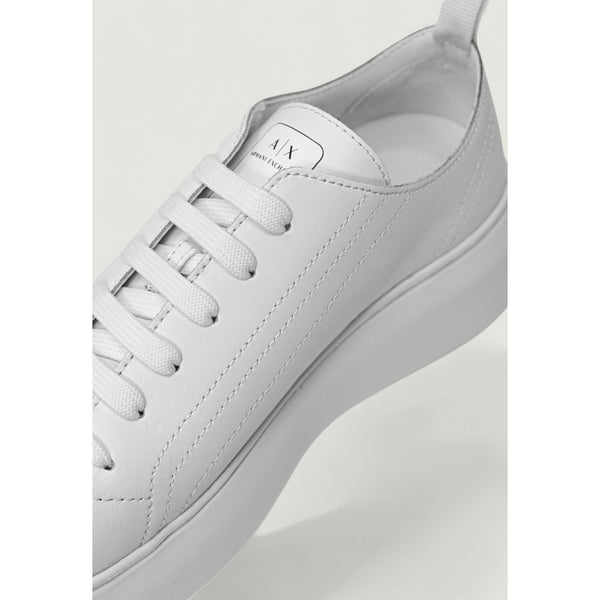 Weiße Leder-Plateau-Sneaker