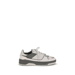 Niedrige Sneaker aus Cremefarbenem Leder
