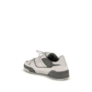 Niedrige Sneaker aus Cremefarbenem Leder